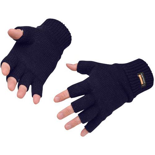 Insulated Fingerless Knit Glove/Mittens - Navy Blue Or Black -Portwest