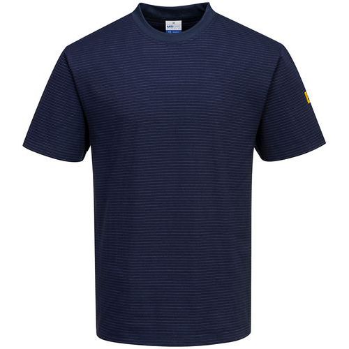 Dark Blue Anti-Static Carbon Fibre T-Shirts - Small-XXL - Portwest UK