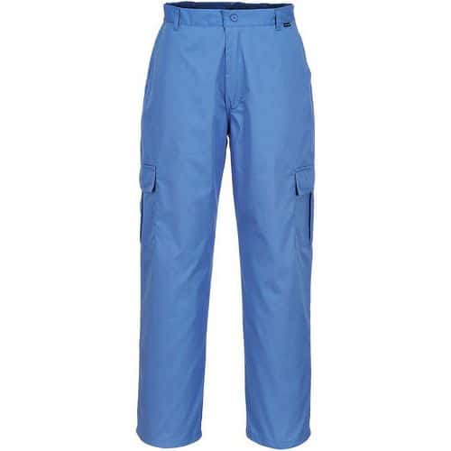 Blue Anti-Static Unisex Work Trousers - Elasticated - Portwest UK