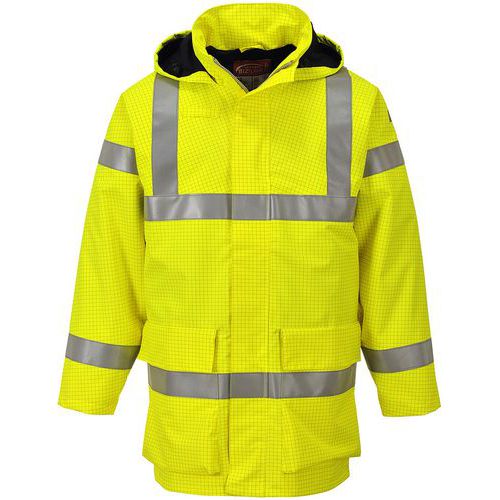 Hi-Vis Yellow Flame Resistant & Waterproof Coat/Jackets - Portwest UK