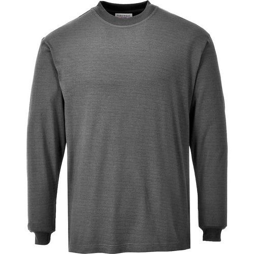 Flame/Static Resistant Long Sleeve T-Shirt - Black/Grey - Portwest UK