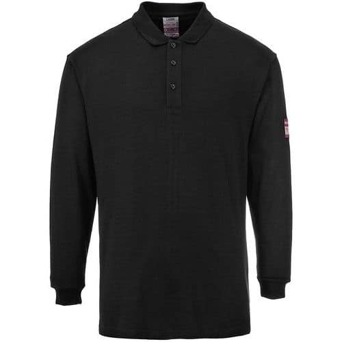 Black Unisex Work Polo Shirt - Small To XXXL - Long Sleeve - Portwest