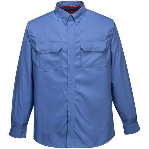 Blue Static/Flame Resistant Lightweight Work Shirt - S-3XL-Portwest UK