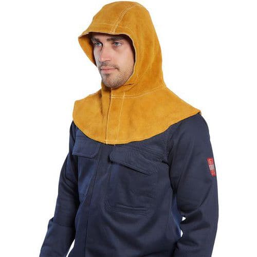 Full Protective Cowhide Leather Welding Hoods - SW33 Portwest UK