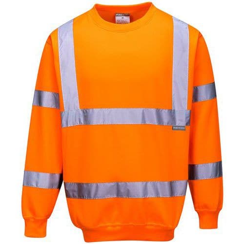 Orange Hi-Vis Work Sweatshirts - XS-5XL - Class 3 - Portwest UK