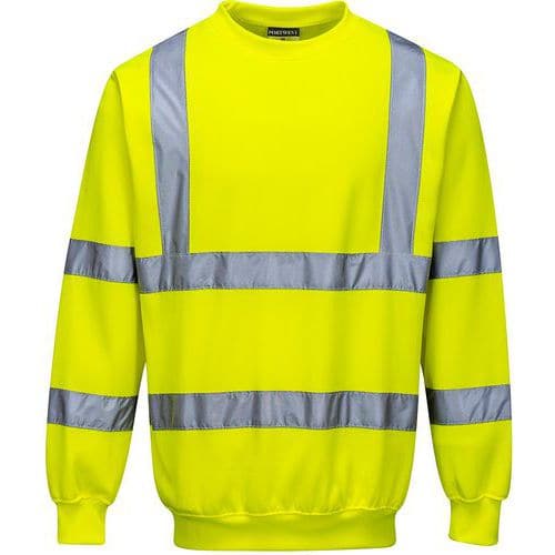 Yellow Hi-Vis Work Sweatshirts - XS-5XL - Class 3 - Portwest UK