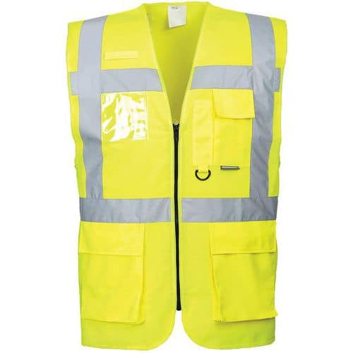 Yellow Hi-Vis Executive Vest - 2 Pockets - XS To 7XL - Portwest PPE