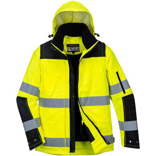 Yellow/Black Waterproof Hi Vis Bomber Jacket - Small To XXXL -Portwest