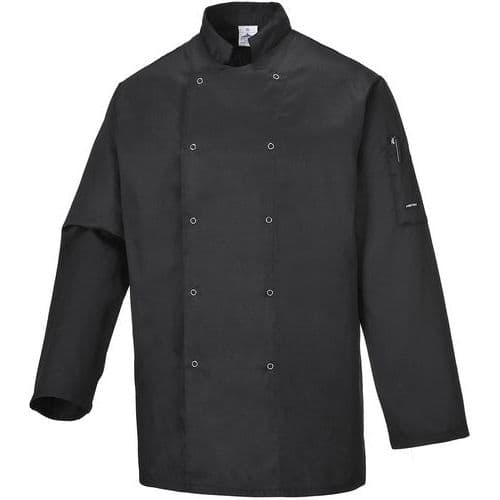 Black Cotton Chefs Uniform Jackets - XS-XXXL - Suffolk Portwest UK