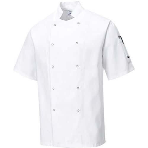 White Short Sleeve Chefs Kitchen Jackets - XS-XXXL -Cumbria Portwest