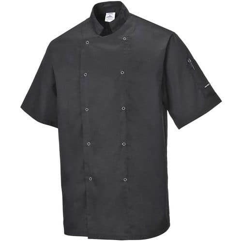 Black Short Sleeve Chefs Kitchen Jackets - XS-XXXL -Cumbria Portwest