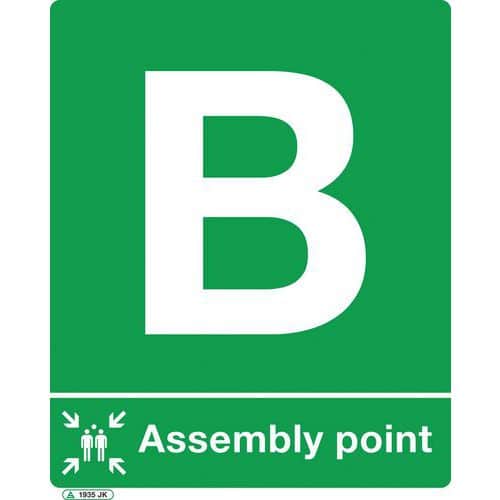 Assembly Point B Sign for Post/Wall Mounting