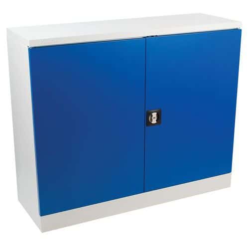 Small Blue Tool Cupboard With Louvre Panels - Flat Pack - Manutan Expert