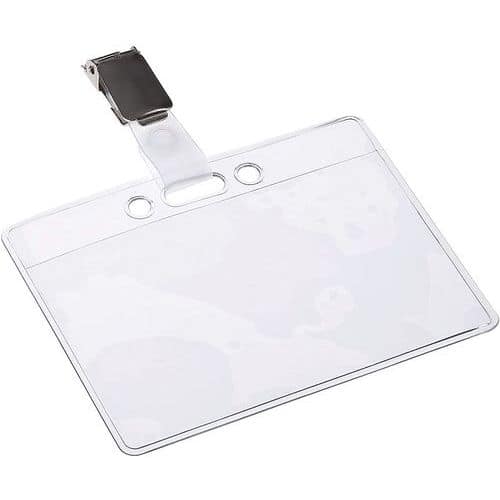 Horizontal badge holder with clip - Manutan Expert