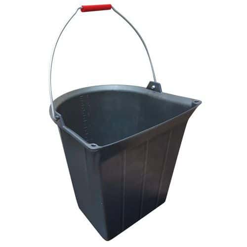 Taliagom 13l reinforced flat-sided bucket, lugs - Taliaplast
