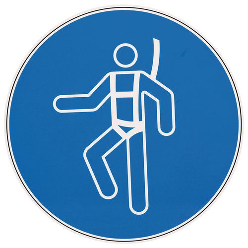 Mandatory sign - Wear safety harness - Aluminium