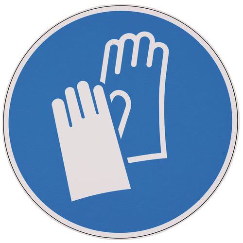 Mandatory sign - Wear protective gloves - Aluminium