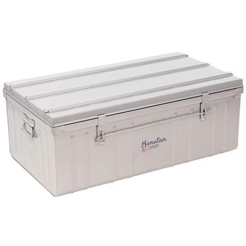 Metal trunk, aluminium colour - Capacity 130 l - Manutan Expert