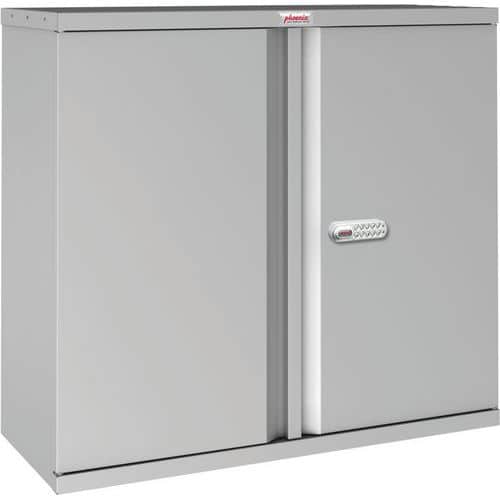 Phoenix Metal Cupboard - 1-4 Shelves - Grey Red Blue - Electric Lock