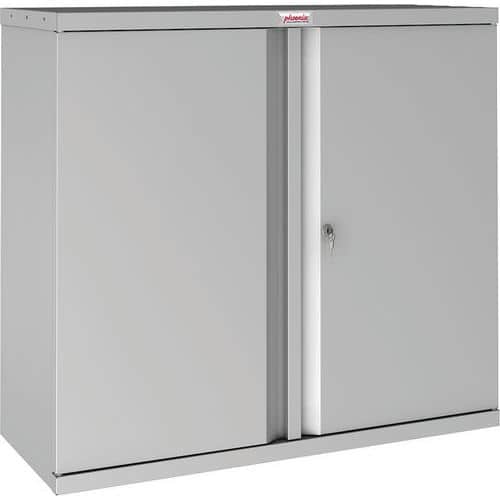 Phoenix SCL Metal Cupboard - 1-4 Shelves - Grey Red Or Blue - Key Lock