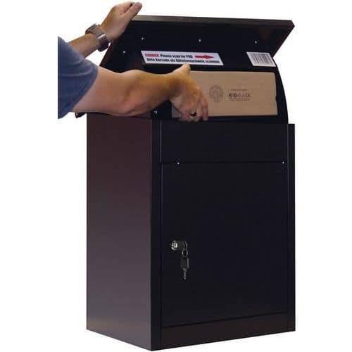 Phoenix Black Top Loading Smart Parcel Boxes - Key Lock -580x440x350mm