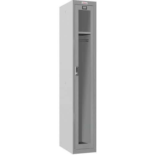 Phoenix Grey Lockers - Clear View Door - 1-4 Doors - Electronic Lock