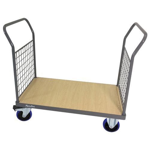 Platform Truck/Trolley - 2 Mesh Sides - Heavy Duty 400/500kg - Manutan Expert