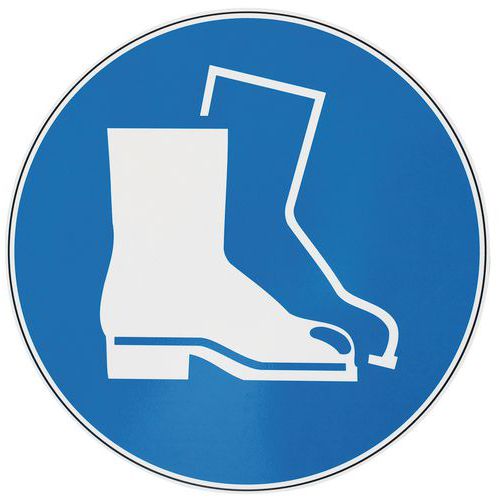 Mandatory sign - Wear safety footwear - Aluminium