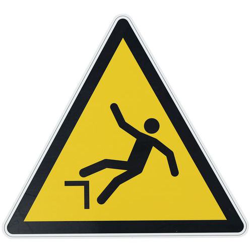 Warning sign - Warning, drop (fall) - Aluminium