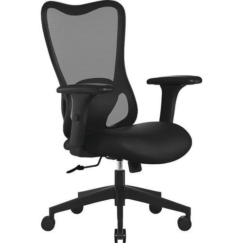 Medium Home/Office Mesh Chair - Padded Seat - Black or Grey - Zephyr