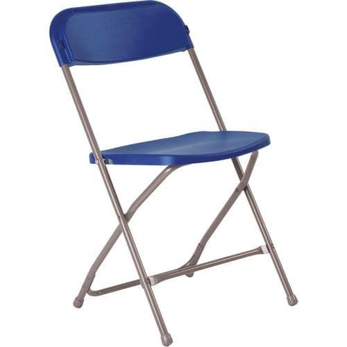 Flat Back Folding Office Chair - Blue