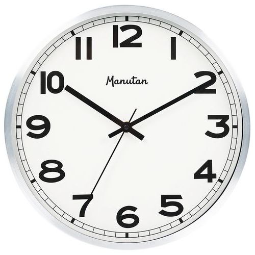 Quartz analogue wall clock, dia. 30 cm - Manutan Expert