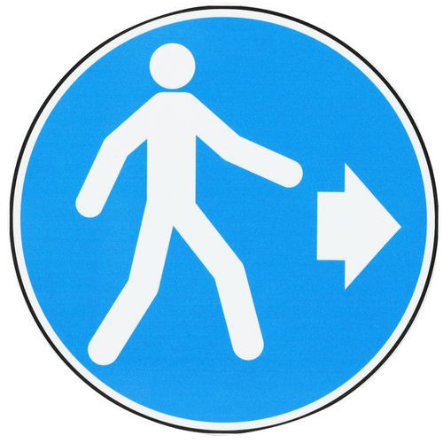 Mandatory sign - Pedestrians keep right - Aluminium