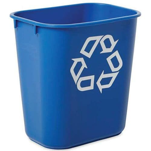 Rectangular bin with recycling symbol - 12.9 l - Rubbermaid