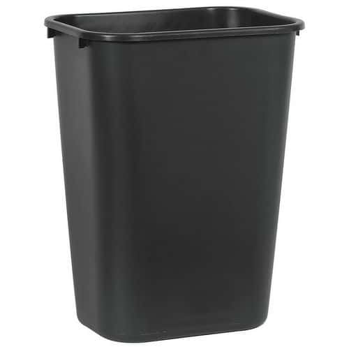 Black rectangular under-desk wastebasket - 39 l - Rubbermaid