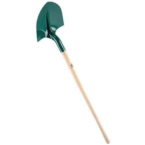 Metal round shovel 27 cm wood handle public works - LEBORGNE