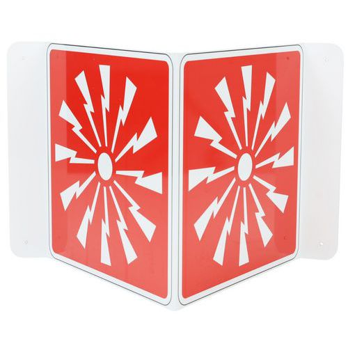 V-shaped double-sided aluminium fire alarm panel - Manutan Expert