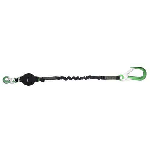 Single-leg webbing lanyard with special sharp-edge energy absorber - Kratos Safety