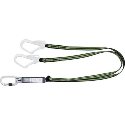 Energy-absorbing double webbing lanyard 1.8m - Kratos Safety