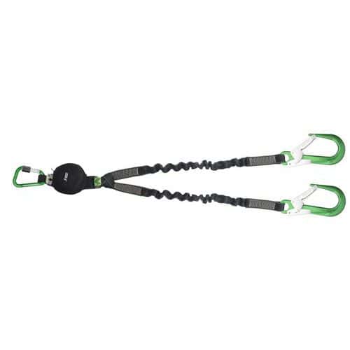 Energy-absorbing elastic double webbing lanyard, 1.5 m - Kratos Safety