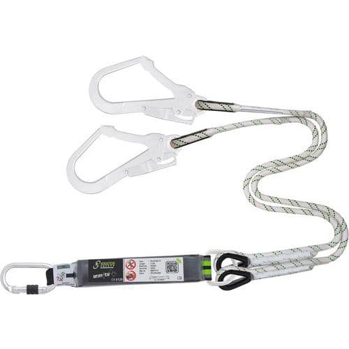 Double rope lanyard with energy absorber, scaffolding, 1.5 m - Kratos Safety