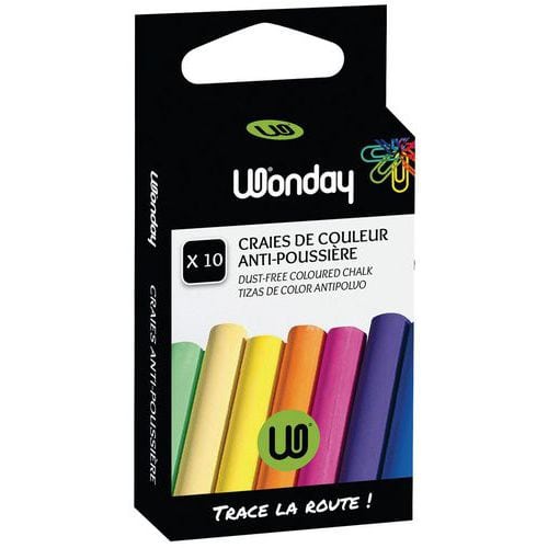 Dust-free chalks for chalkboard - Box of 10 - Wonday