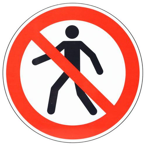 Aluminium prohibition sign - No pedestrians - Manutan Expert