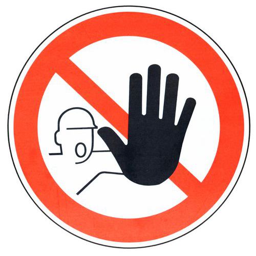 Aluminium prohibition sign - No unauthorised persons - Manutan Expert