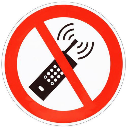 Adhesive sign - Do not use mobile phones - Manutan Expert