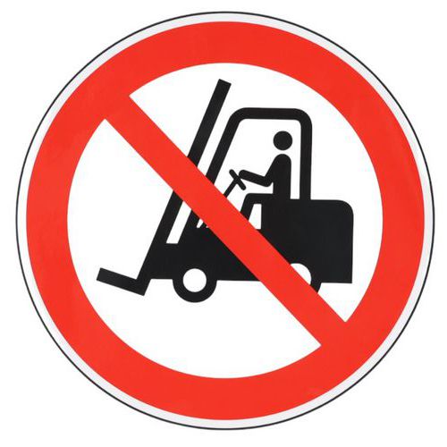 Adhesive prohibition sign - Industrial vehicles - Manutan Expert