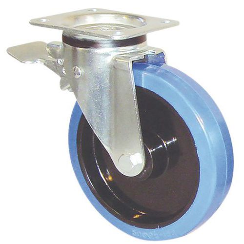 Rubber swivel castor with EU centre-to-centre distance - 350 kg