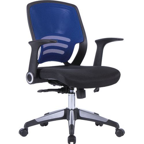 Mesh Office Operator Chair & Folding Arms - Graphite - Eliza Tinsley