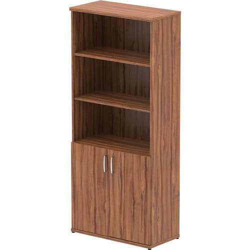 Bookcase And Cupboard Storage Unit - 3 Shelf - 200 cm High - Impulse