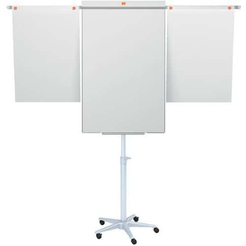 Piranha coated-steel magnetic mobile flip chart with extendable arms - Nobo